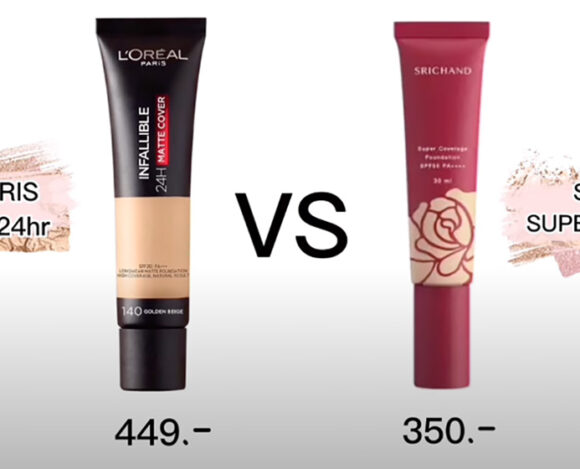 รีวิวรองพื้นคุมมัน ศรีจันทร์ Srichand Super Coverage VS ลอรีอัล L’oreal Infallible 24hr